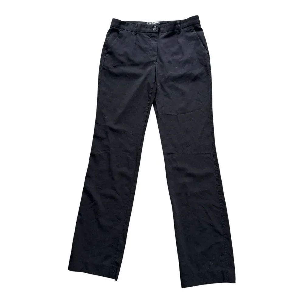 Dolce Gabbana Black Tailored Trouser Pants Made Italy Darted Bootcut Size 6